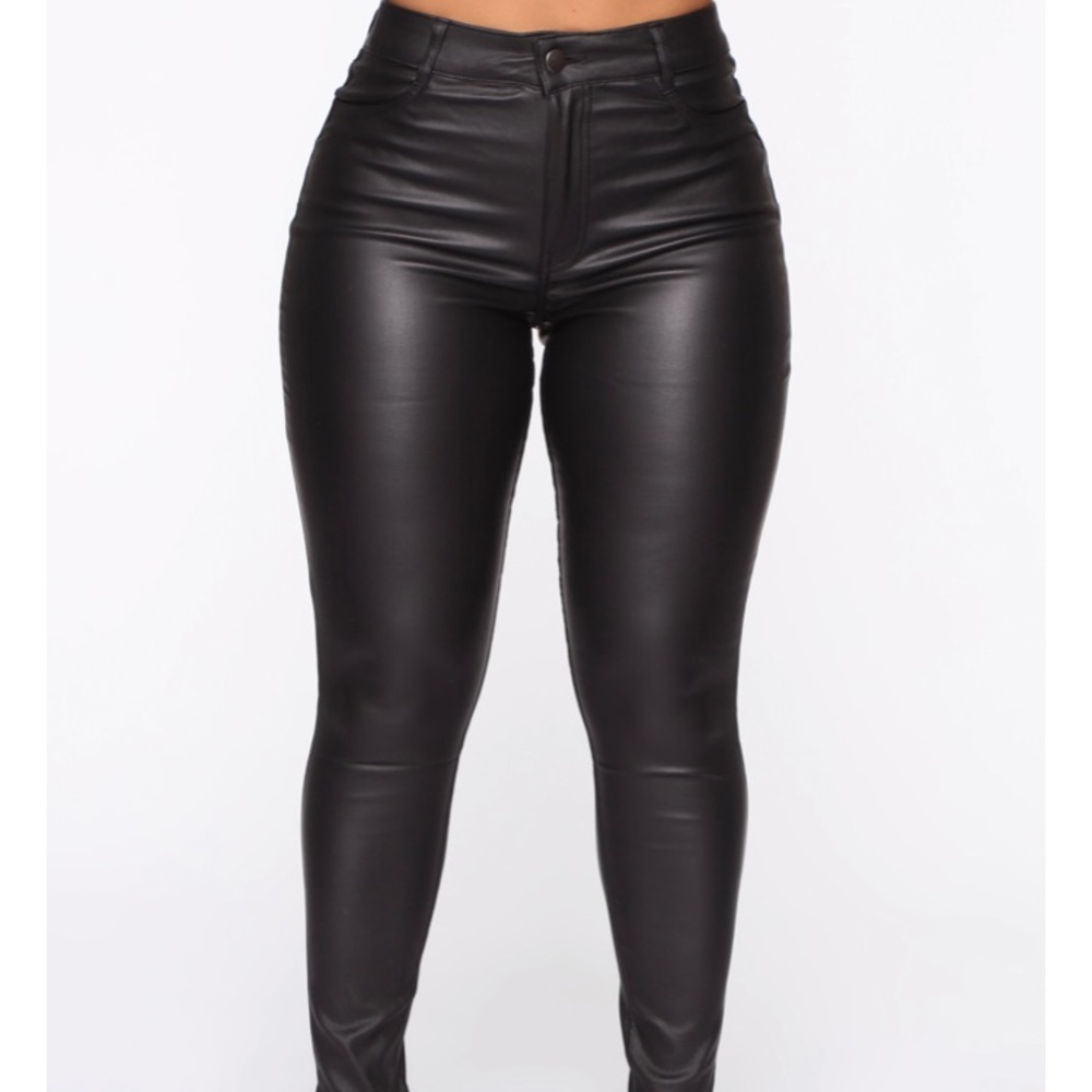 Fashion Nova Black Leather Pants Gem